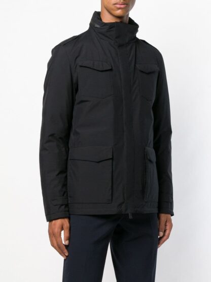 Herno - Sleek Black Polyester Hooded Jacket