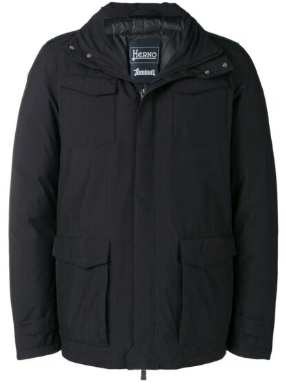 Herno - Sleek Black Polyester Hooded Jacket