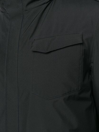 Herno - Sleek Black Polyester Hooded Jacket