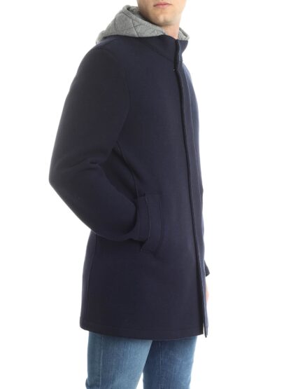 Herno - Chic Blue Resort Coat with Detachable Hood