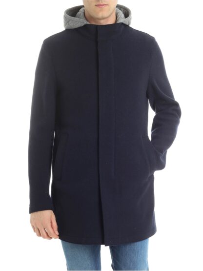 Herno - Chic Blue Resort Coat with Detachable Hood