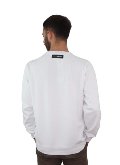 Plein Sport - Embossed Logo Crewneck Sweatshirt in White