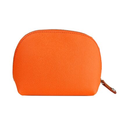 La Martina - Chic Orange Leather Cosmetic Bag with Logo