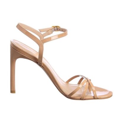 Stuart Weitzman - Elegant Beige Patent Starla Sandals