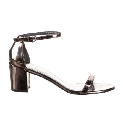 Stuart Weitzman - Elegant Gray Patent Calfskin Sandals