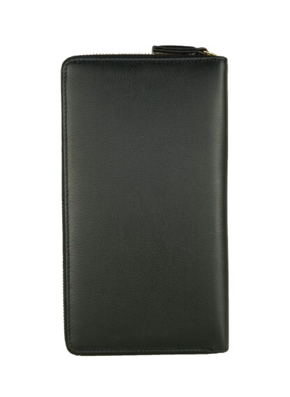 Cavalli Class - Elegant Black Leather Wallet with Red Interior