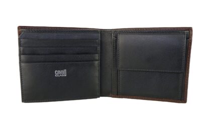 Cavalli Class - Elegant Brown Leather Wallet with Coin Holder