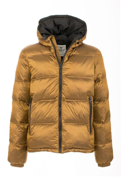 Fred Mello - Chic Yellow Hooded Men's Down Jacket