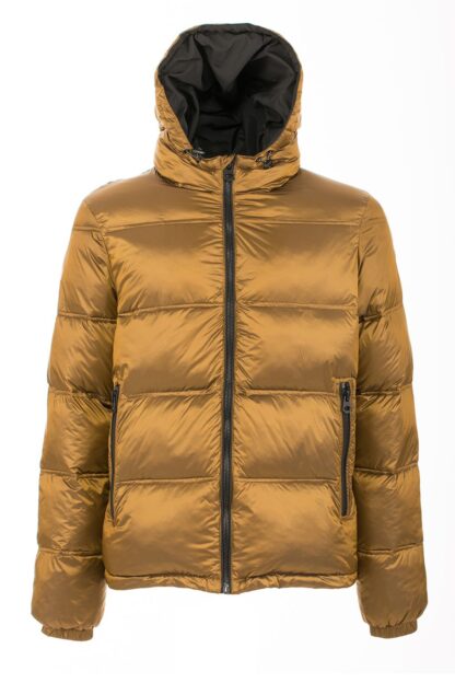 Fred Mello - Chic Yellow Hooded Men's Down Jacket