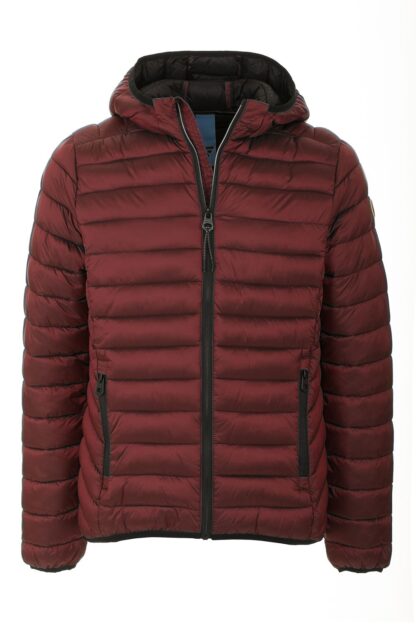 Fred Mello - Quilted Hooded Red Jacket with Zip Pockets