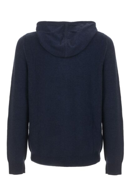 Fred Mello - Cozy Wool Blend Zip Hoodie Sweater in Blue