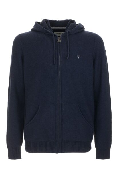 Fred Mello - Cozy Wool Blend Zip Hoodie Sweater in Blue