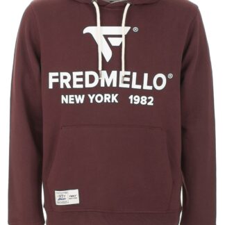 Fred Mello - Radiant Red Cotton Hoodie with Logo Accent