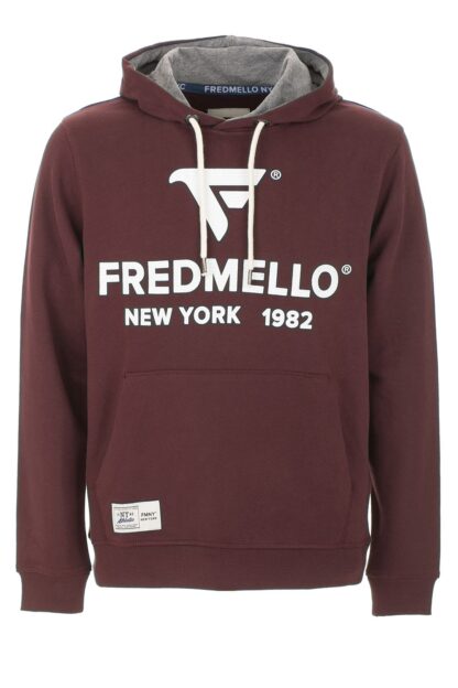 Fred Mello - Radiant Red Cotton Hoodie with Logo Accent