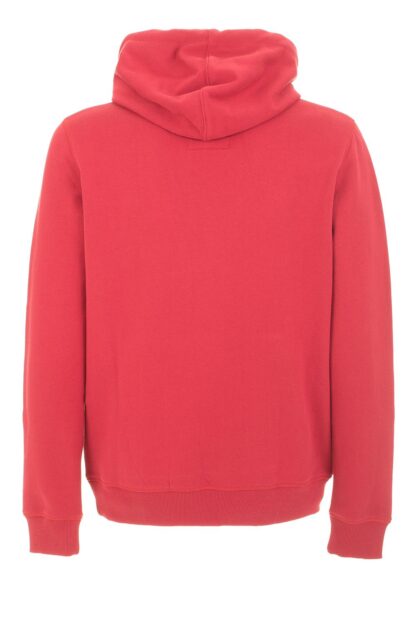 Fred Mello - Radiant Red Cotton Hoodie with Logo Accent