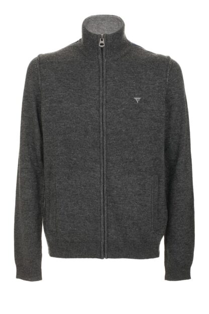 Fred Mello - Elegant Wool Blend Zip Sweater with High Collar