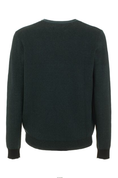 Fred Mello - Green Cotton Blend Crewneck Logo Sweater