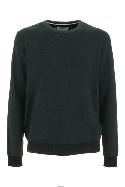 Fred Mello - Green Cotton Blend Crewneck Logo Sweater