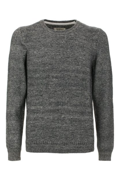 Fred Mello - Chic Melange Blue Crewneck Sweater for Men