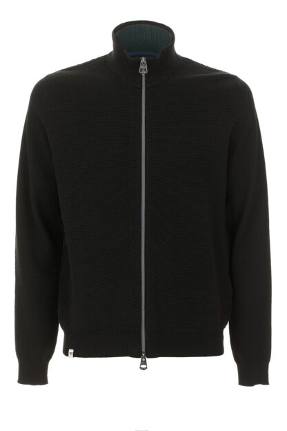 Fred Mello - Sleek Black Zip-Up Cotton Blend Jacket