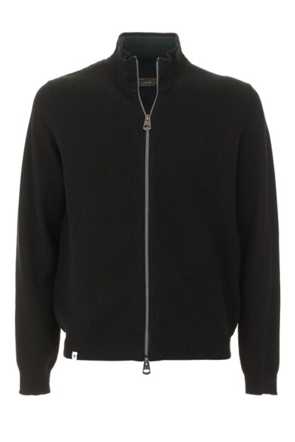 Fred Mello - Sleek Black Zip-Up Cotton Blend Jacket