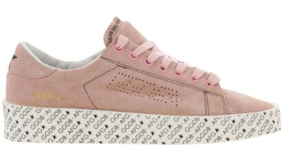 Golden Goose - Chic Pink Leather Sneakers with Rubber Sole