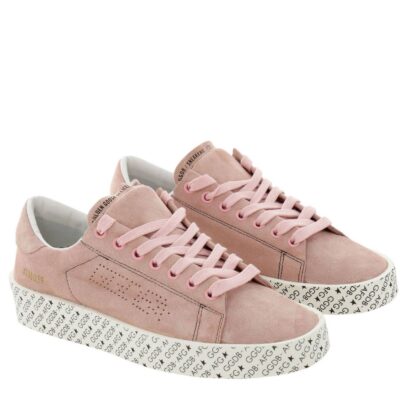 Golden Goose - Chic Pink Leather Sneakers with Rubber Sole