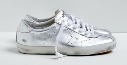 Golden Goose - Silver Italian Luxury Sneakers - 100% Leather