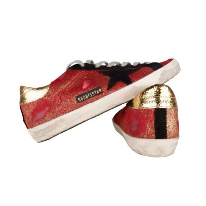 Golden Goose - Chic Red Pony Hair Leather Sneakers