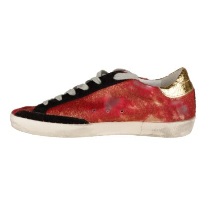 Golden Goose - Chic Red Pony Hair Leather Sneakers