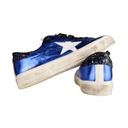 Golden Goose - Elegant Blue Glitter High-End Sneakers