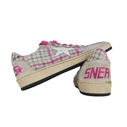 Golden Goose - Chic Check Motif Leather Sneakers