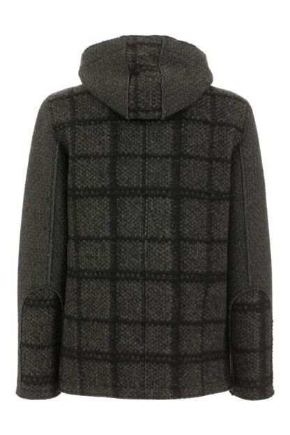 Fred Mello - Elegant Anthracite Wool Blend Coat with Hood