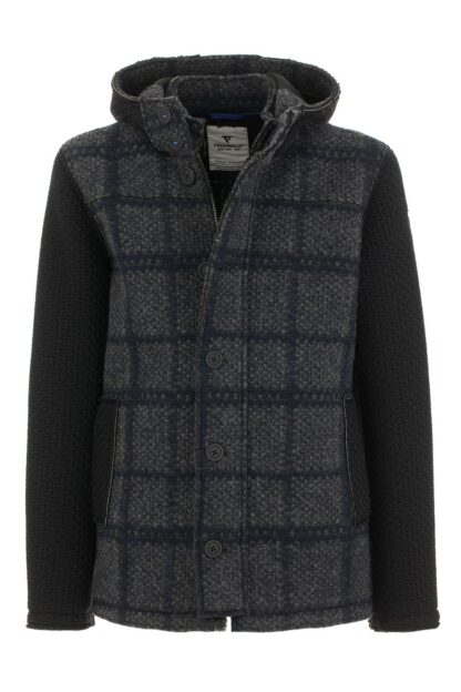 Fred Mello - Elegant Wool Blend Hooded Coat in Blue