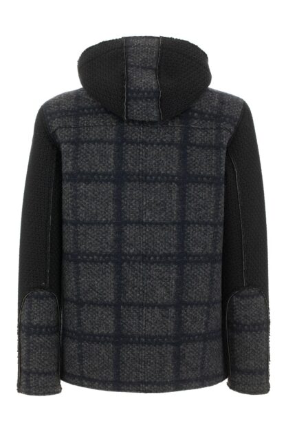 Fred Mello - Elegant Wool Blend Hooded Coat in Blue