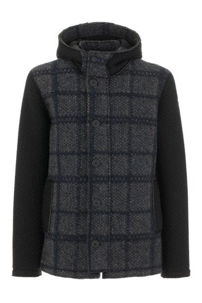 Fred Mello - Elegant Wool Blend Hooded Coat in Blue