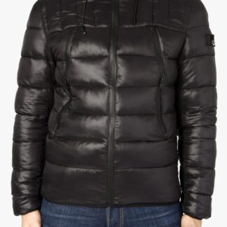 Yes Zee - Chic Quilted Green Down Jacket with Hood