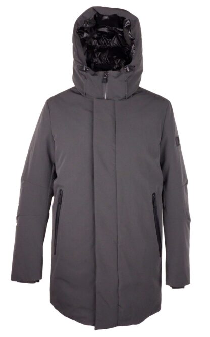 Yes Zee - Chic Dark Gray Hooded Technical Jacket