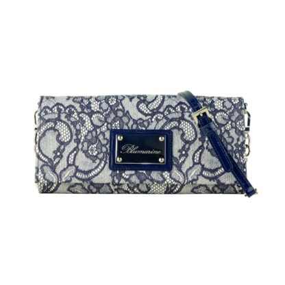 Blumarine - Elegant Blue Lace Effect Shoulder Bag