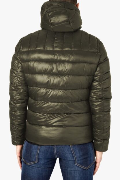 Yes Zee - Chic Quilted Green Down Jacket with Hood