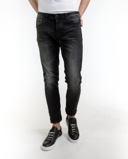 Yes Zee - Sleek Black Cotton Fade Jeans