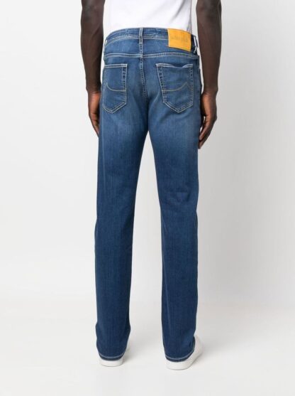 Jacob Cohen - Blue Slim Fit Jeans with Yellow Stitch Detail