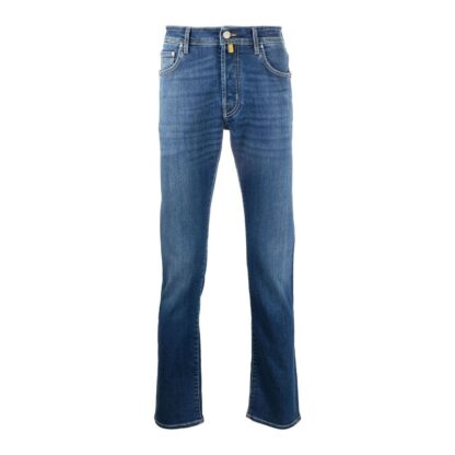 Jacob Cohen - Blue Slim Fit Jeans with Yellow Stitch Detail