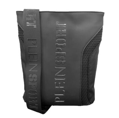 Plein Sport - Sleek Black Sports Messenger Bag with Logo Detail