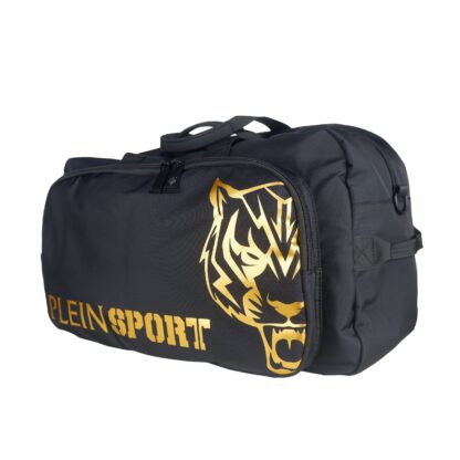 Plein Sport - Elegant Black Duffle with Golden Accents