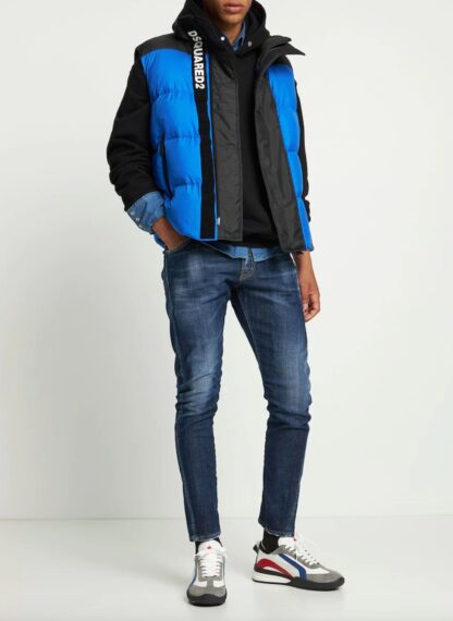 Dsquared² - Elegant Blue and Black Men's Puffer Vest