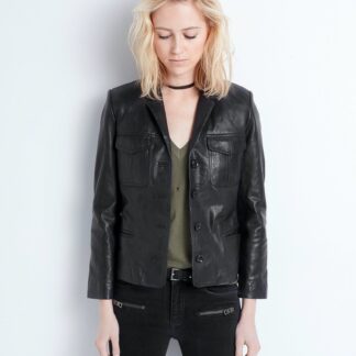 Zadig & Voltaire - Elegant Studded Lamb Leather Jacket