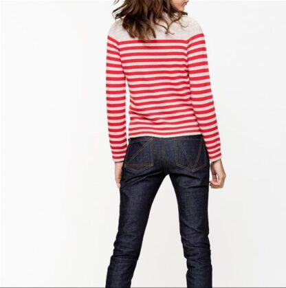 Zadig & Voltaire - Chic Red Striped Cashmere Sweater with Cat Motif