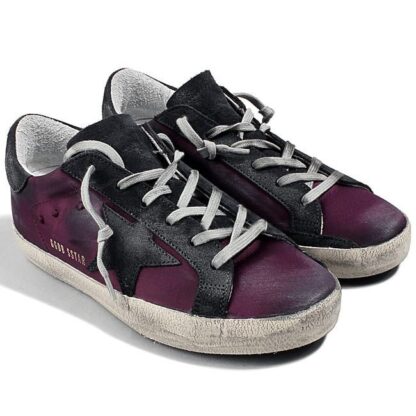 Golden Goose - Dark Violet Italian Sneakers with Suede Accents