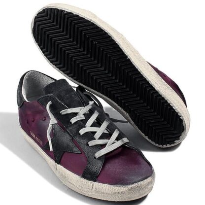 Golden Goose - Dark Violet Italian Sneakers with Suede Accents